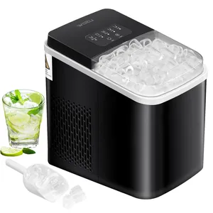 Bild von WOLTU Eiswürfelmaschine mit 15 kg Produktion pro Tag, 9 Eiswürfel in 7 Minuten, 1,4 L Wassertank, zwei Eiswürfelgrößen, LED Bildschirm und Selbstreinigungsfunktion in Schwarz